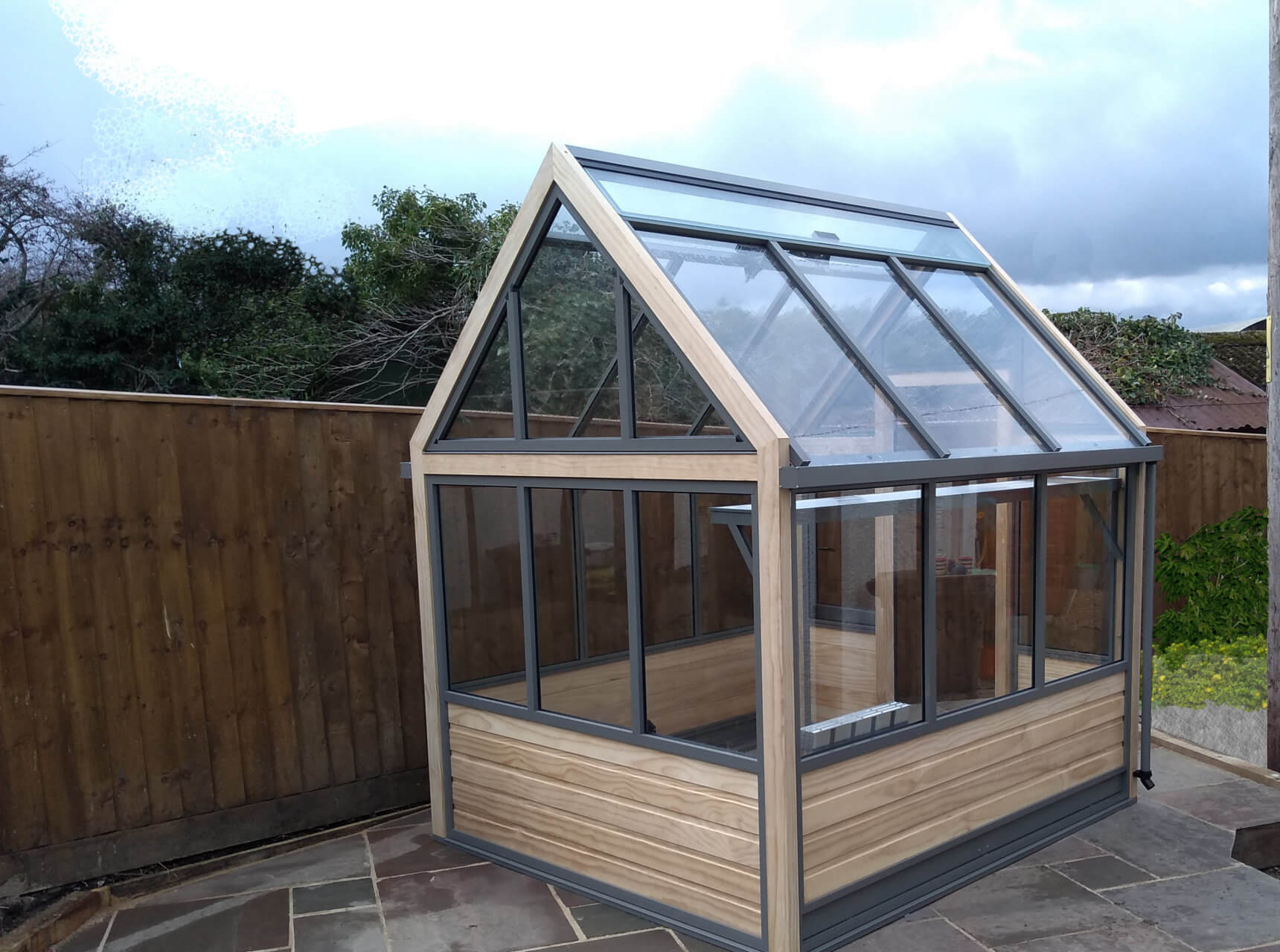 greenhouse at an angle